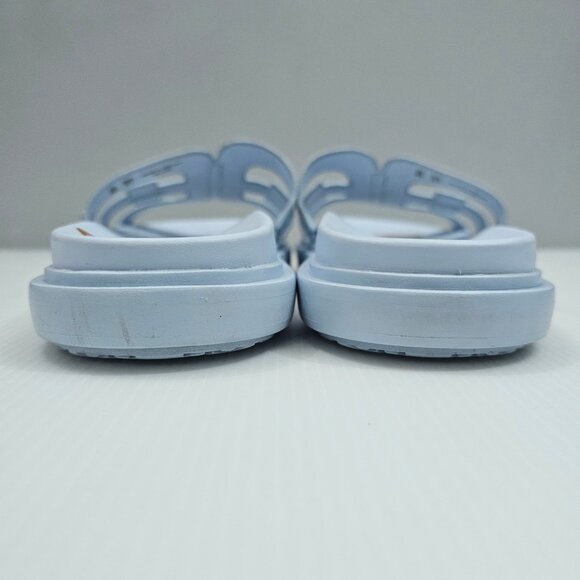 Sam Edelman Valeri Slide Sandal Womens 8 WIDE Riviera Blue Leather Logo Platform - Picture 10 of 13